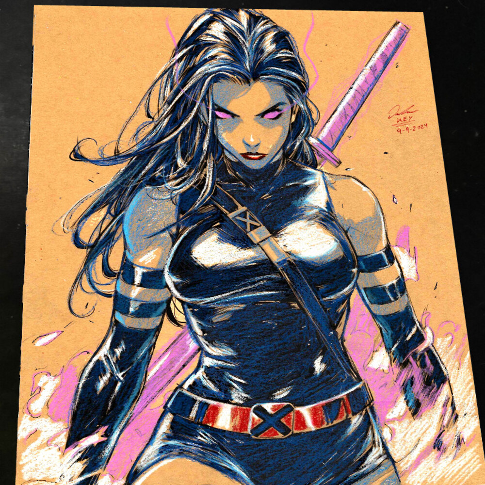 Psylocke Art Print Signed 8.5x11 | Art by Keyeske